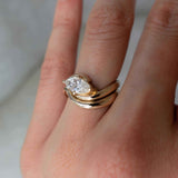 14kt White Gold Marquise Cut Lab Grown Diamond Wave Ring