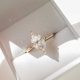 14kt Solid Gold Lab Diamond Marquise Cut Engagement Jewelry