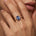 Cushion Cut Alexandrite Engagement Ring with Distant Diamond Band - GeumJewels