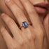 Cushion Cut Alexandrite Engagement Ring with Distant Diamond Band - GeumJewels