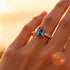 Oval Solitaire Alexandrite with Accent Diamonds Engagement Ring - GeumJewels