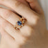 Flower Inspired Ring with Oval Shaped Alexandrite and Accent Diamonds - GeumJewels