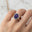 Vintage Love Inspired Oval Alexandrite Halo Diamond Engagement Ring - GeumJewels