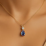 Alexandrite Teardrop Pendant with Solitaire Diamond