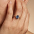 Oval Solitaire Alexandrite Ring with Twisted Wire Diamond Band - GeumJewels