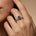 Criss Cross Diamond Ring with Oval Cut Alexandrite - GeumJewels