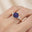 Trio Diamond Engagement Ring with Round Solitaire Alexandrite - GeumJewels