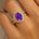 Solitaire Oval Amethyst Split Shank Diamond Engagement Ring - GeumJewels