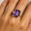 Emerald Shaped Amethyst with 3mm Accent Solitaire Engagement Ring - GeumJewels