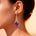 Inverted Princess Cut Amethyst Drop Earrings with Diamonds - GeumJewels