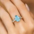 Pear Cut Aquamarine with Graduated Diamonds Ring - GeumJewels