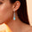 Spiral Diamond Pear Cut Aquamarine Dangle Earrings - GeumJewels