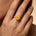 Oval Solitaire Citrine Halo Diamond Engagement Ring - GeumJewels