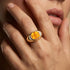 Classic Dome Shaped Diamond Oval Cut Citrine Ring - GeumJewels
