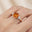 Trio Diamond Engagement Ring with Round Solitaire Citrine - GeumJewels