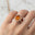 Vintage Love Inspired Oval Citrine Halo Diamond Engagement Ring - GeumJewels