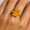 Emerald Shaped Citrine with 3mm Accent Solitaire Engagement Ring - GeumJewels