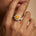 Triple Halo Diamond Oval Cut Citrine Cocktail Ring - GeumJewels