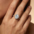 Oval Solitaire Lab Diamond Halo Diamond Engagement Ring - GeumJewels
