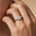 Princess Cut Lab Diamond Graduating Accent Diamond Ring - GeumJewels