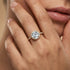 Classic Round Halo Diamonds with Solitaire Lab Diamond Engagement Ring - GeumJewels