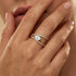 Fashionable V Shaped Diamond Ring with Pear Cut Lab Diamond - GeumJewels