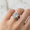 Vintage Love Inspired Oval Lab Diamond Halo Diamond Engagement Ring - GeumJewels