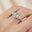 Trio Diamond Engagement Ring with Round Solitaire Lab Diamond - GeumJewels