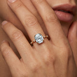 Cushion Cut Lab Diamond Engagement Ring with Distant Diamond Band