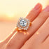 Oval Solitaire Lab Diamond Baguette and Round Diamond Cocktail Ring - GeumJewels