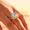 Vintage Style Square Cut Lab Diamond Diamond Ring - GeumJewels