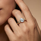 Criss Cross Diamond Ring with Oval Cut Lab Diamond