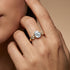 Criss Cross Diamond Ring with Oval Cut Lab Diamond - GeumJewels