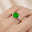 Trio Diamond Engagement Ring with Round Solitaire Emerald - GeumJewels