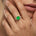 Classic Round Halo Diamonds with Solitaire Emerald Engagement Ring - GeumJewels