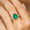 Pear Cut Emerald with Graduated Diamonds Ring - GeumJewels