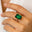 Emerald Cut Emerald Split Shank Engagement Ring with Diamonds - GeumJewels