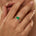 Fashionable V Shaped Diamond Ring with Pear Cut Emerald - GeumJewels