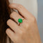 Oval Cut Emerald with Graduated Diamonds Ring - GeumJewels