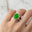 Vintage Love Inspired Oval Emerald Halo Diamond Engagement Ring - GeumJewels