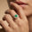 Double Halo Diamond Cushion Cut Emerald Ring - GeumJewels