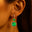 Halo Diamond Cushion Cut Emerald Dangle Earrings - GeumJewels