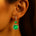 Halo Diamond Cushion Cut Emerald Dangle Earrings - GeumJewels