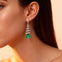 Spiral Diamond Pear Cut Emerald Dangle Earrings - GeumJewels