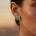 Cushion Cut Emerald Halo Diamond Stud Earrings - GeumJewels