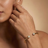 14k Solid Gold Diamond Bangle Bracelet Perfect Gift For Her - GeumJewels