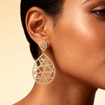Diamond Teardrop Bridal Statement Earrings - GeumJewels