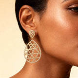 Diamond Teardrop Bridal Statement Earrings - GeumJewels