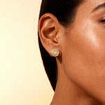 Solitaire Halo Diamond Vintage Studs - GeumJewels