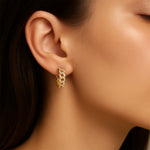 Cuban Chain Link Hoop Earrings - GeumJewels
